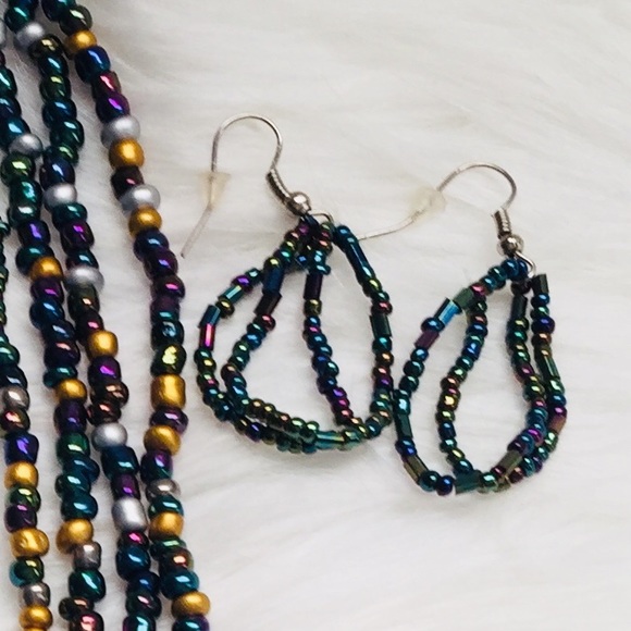 Passion Multi Color Layered Beaded Necklace Set - Picture 5 of 6